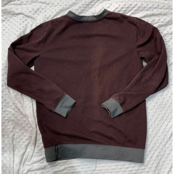 Vans Button-Up Cardigan Mens Size L Maroon/Gray TIE Print Inside Grandpa Sweater - Picture 2 of 9